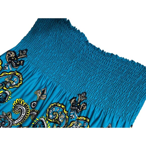 Bailey Blue Women Strapless Smocked Mini Dress Bohemian Paisley Print Large 1663 - Picture 6 of 6